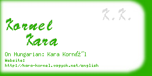 kornel kara business card